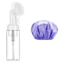 Kit Skin Care Limpeza Pele C/ Frasco Pump Espumador Touca Cetim Anti Frizz