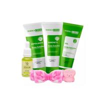 Kit Skin Care Limpeza Pele Oleosa Completo C/ Sérum Faixa