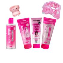 Kit Skin Care Pele Mista Cuidado Facial Limpeza Completa com Rosa Mosqueta