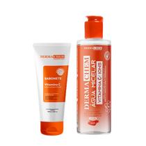Kit Skin Care Sabonete Facial e Água Micelar Demaquilante Vitamina C Dermachem