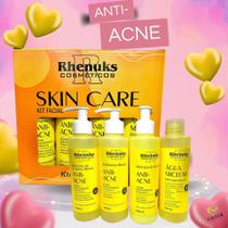 Kit Skin Care Tratamento Facial ANTI ACNE Rhenuks - 04 Produtos Para o Rosto