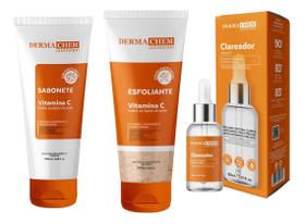 Kit Skin Care Vitamina C Clareador Anti Idade Dermachem 3 undidades