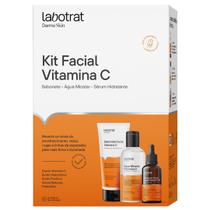 Kit Skin Care Vitamina C Dermoskin Labotrat 3 Produtos Rosto Serum Sabonete Facial Agua Micelar