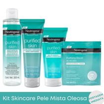 Kit Skincare Agua Micelar + Sabonete 150g + Esfoliante + Mascara Purified Skin Neutrogena