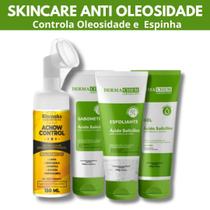 Kit Skincare Anti Oleosidade e Acne com Acido Salicilico, Mousse Micelar Limpeza Facial 150ml Rhenuks , 4 Itens