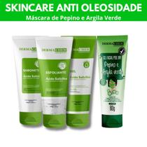 Kit Skincare Anti Oleosidade e Acne, Mascara Argila Verde e Pepino Removedora de Cravo e Controle de Oleosidade Dermachem 4 ITENS Kit Skincare Anti Oleosidade e Acne, Mascara Argila Verde e Pepino Removedora de Cravo e Controle de Oleosidade Dermachem 4 ITENS