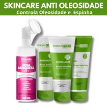 Kit Skincare Anti Oleosidade e Acne, Mousse Micelar Limpeza Facial Rosa Mosqueta 150ml