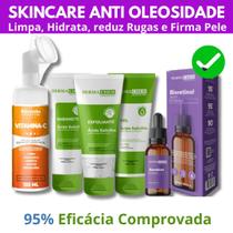 Kit Skincare Anti Oleosidade e Acne, Sérum Bioretinol Rugas Firma a Pele , Mousse Micelar Limpeza Facial Vitamina C 150ml, 5 ITENS Kit Skincare Anti Oleosidade e Acne, Sérum Bioretinol Rugas Firma a Pele , Mousse Micelar Limpeza Facial Vitamina C 150ml, 5 ITENS