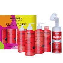 Kit Skincare Anti Rugas e Mousse Micelar Limpeza Facial Colágeno 150ML Rhenuks 5 ITENS Kit Skincare Anti Rugas e Mousse Micelar Limpeza Facial Colágeno 150ML Rhenuks 5 ITENS