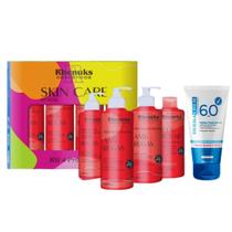 KIT Skincare Anti Rugas Rhenuks , Protetor Solar Facial sem cor Efeito Matte FPS60 Dermachem, 5 ITENS