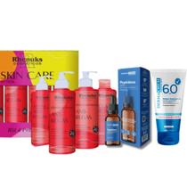 KIT Skincare Anti Rugas Rhenuks , Sérum Peptídeos Efeito Lifiting ,Protetor Solar Facial sem cor FPS60 Dermachem, 6 ITENS