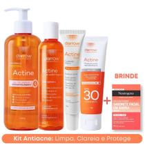 Kit Skincare Antiacne Completo: Gel de Limpeza 400g + Tônico Adstringente + Gel Secativo + Protetor Solar Fps 30 Darrow