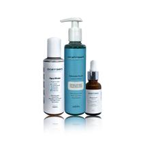 Kit Skincare Cicatribem Limpeza, Tonificação e Hidratação Sabonete 200 ml Micelar 140 ml Sérum 30 ml