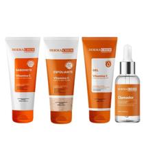 Kit Skincare Clareador Facial Vitamina C Dermachem 4 itens