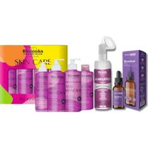 Kit Skincare Clareador Manchas Rhenuks , Mousse Micelar Ácido Lático, Sérum Bioretinol Anti Rugas Firma a Pele Dermachem, 6 ITENS