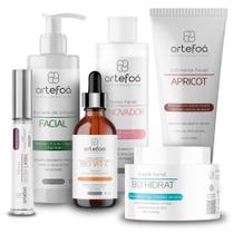 Kit Skincare Completo Esfoliante, Sabonete, Tônico, Sérum Bio Vit C, Creme Bio Hidrat e Gloss Labial
