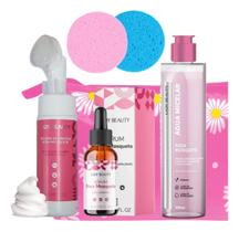 Kit Skincare Completo Rosa Mosqueta Mousse Esponja Facial