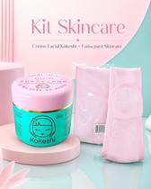 Kit Skincare Creme Facial Kokeshi 30g Faixa para Limpeza Facial e Maquiagem