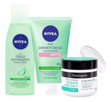 Kit Skincare Facial Nivea E Neutrogena Controle Do Brilho