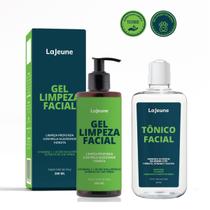 Kit Skincare Profissional Gel Limpeza - Ácido Hialurônico, Chá Verde +Tônico Equilibrante - Rosas, Hammamelis, Colágeno