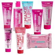 Kit Skincare Rosa Mosqueta - 8 Itens - Tratamento Completo Para Peles Secas e Ressecadas - Dermachem