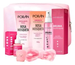 Kit Skincare Rosa Mosqueta Completo Porán + Necessaire