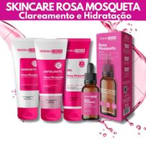 Kit Skincare Rosa Mosqueta Hidratante Sérum Rosa Mosqueta Clareador 100 Eficácia Dermachem 4 Itens