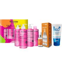 Kit Skincare Rosa Mosqueta Rhenuks, Sérum Clareador Dermachem, Protetor Solar Facial sem cor FPS60 Kit Skincare Rosa Mosqueta Rhenuks, Sérum Clareador Dermachem, Protetor Solar Facial sem cor FPS60