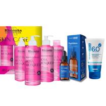 Kit Skincare Rosa Mosqueta Rhenuks, Sérum Peptideos Anti Olheiras Linha de Expressão, Protetor Solar Facial Sem Cor FPS60 Dermachem, 6 ITENS Kit Skincare Rosa Mosqueta Rhenuks, Sérum Peptideos Anti Olheiras Linha de Expressão, Protetor Solar Facial Sem Cor FPS60 Dermachem, 6 ITENS