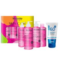 Kit Skincare Rosa Mosqueta Ultra Hidratante Pele Seca Rhenuks, Protetor Solar Facial FPS60 Sem Cor Efeito Matte Estimula Colageno Dermachem