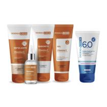 KIT SKINCARE VITAMINA C ÁCIDO MANDÉLICO E NIACINAMIDA Sabonete/Esfoliante/Gel/Sérum/Protetor Solar KIT SKINCARE VITAMINA C ÁCIDO MANDÉLICO E NIACINAMIDA Sabonete/Esfoliante/Gel/Sérum/Protetor Solar