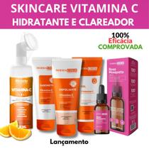 Kit Skincare Vitamina C Anti Idade Clareador Dermachem, Sérum Rosa Mosqueta Anti Manchas EFICACIA COMPROVADA, Mousse Micelar Limpeza Facial Rhenuks Kit Skincare Vitamina C Anti Idade Clareador Dermachem, Sérum Rosa Mosqueta Anti Manchas EFICACIA COMPROVADA, Mousse Micelar Limpeza Facial Rhenuks