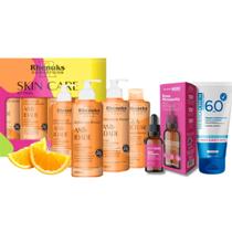 Kit Skincare Vitamina C Anti Idade Rhenuks, Sérum Rosa Mosqueta Clareador , Protetor Solar Facial sem cor FPS60 Dermachem, 6 ITENS Kit Skincare Vitamina C Anti Idade Rhenuks, Sérum Rosa Mosqueta Clareador , Protetor Solar Facial sem cor FPS60 Dermachem, 6 ITENS