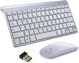 Kit Slim Teclado Compacto + Mouse Sem Fio Bluetooth 2.4Ghz