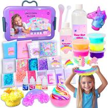 Kit Slime Carolart Unicorn Fluffy com 6 recipientes herméticos