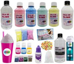 Kit Slime Colas Coloridas Super Lindas + Espuma Super Barato