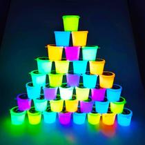 Kit Slime Dauwiaow, pacote com 36 unidades, Glow in The Dark Crystal Galaxy