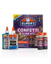 Kit Slime Elmer's Confetti com cola metálica, cola transparente, 4 peças