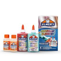 Kit Slime Elmer's Metallic com cola e ativador de 4 peças