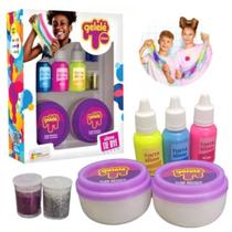 Kit Slime Gelele Amoeba Laboratório Tie Dye Tinta Glitter Brilhante Infantil Massinha Modelar