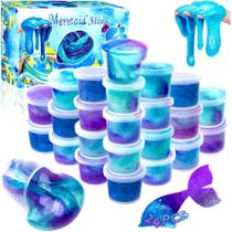 Kit Slime HFCHUPIN Galaxy Mermaid, pacote com 24 lembrancinhas de festa para crianças Kit Slime HFCHUPIN Galaxy Mermaid, pacote com 24 lembrancinhas de festa para crianças