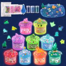 Kit Slime Okaybee Ocean Adventure Glow in The Dark, pacote com 9