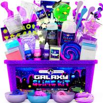 Kit Slime: Papelaria original Galaxy com brilho no escuro