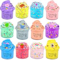 Kit Slime WUJYLY, pacote com 12 unidades, 6 de manteiga e 6 de cristal