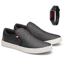 Kit Slip On Masculino Casual Tênis Iate Social Em Couro Macio + Relógio Digital Black Friday Kit Slip On Masculino Casual Tênis Iate Social Em Couro Macio + Relógio Digital Black Friday