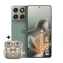 Kit Smartphone Motorola Edge 70 5G 512GB e Fone Bluetooth Moto Buds Loop Champagne Swarovski