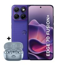 Kit Smartphone Motorola Edge 70 Fusion Plus 5G 256GB e Fone Bluetooth Moto Buds Loop Ice Melt Swarovski