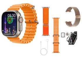 Kit Smartwatch Hw9 Ultra Max 2 Pulseiras Extras Pelicula Tela Amoled Recebe Notificação Original