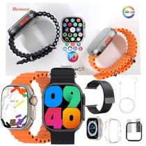 Kit Smartwatch W69 Ultra Plus Relogio Inteligente Android iOS Bluetooth Gps Tela Amoled 49mm C/Nf