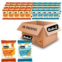 Kit Snacks BELIVE Queijo Nacho (20x) Requeijão (20x) 25g